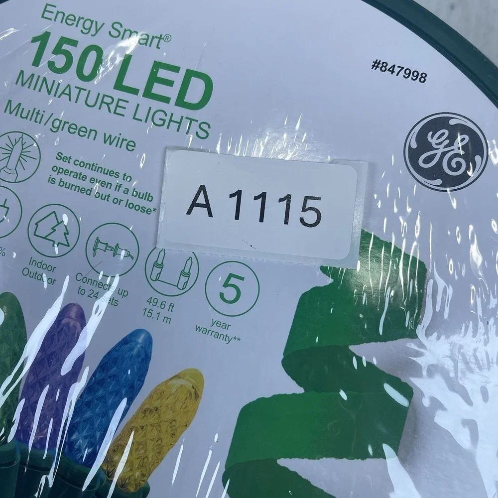 GE Energy Smart 150ct 49.6ft Multicolor MIniature LED Christmas String Light NEW